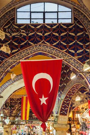 ISTANBUL - FEBRUARY 11  people and shops inside the Grand Bazaar on February 11, 2013 in Istanbul,...