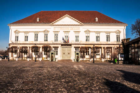 BUDAPEST - FEBRUARY 03  entrance of the Royal Palace in Buda on February 03, 2014 in Budapest のeditorial素材