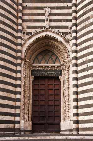 view of the Duomo in Orvieto, Italyの写真素材