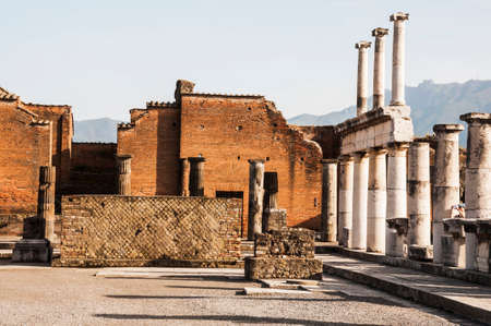 archeologic ruins of Pompeii in Italyの写真素材