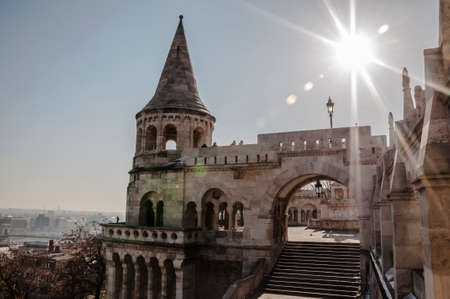 view of the Fisherman Bastion in Buda, Budapest, Hungaryのeditorial素材