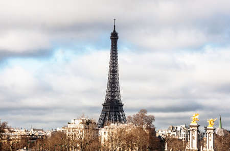 Tour Eiffel and cityscape in Paris, Franceの写真素材