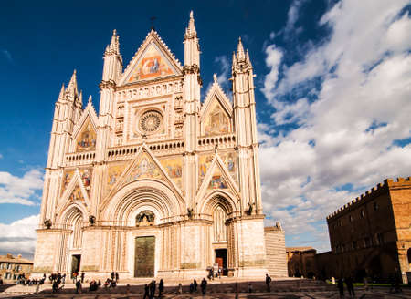 ORVIETO - OCTOBER 23  the famous gothic and decorated Duomo in the town of Orvieto on October 23, 2011 in Orvieto, Italy  のeditorial素材