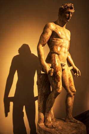 classic statue inside the Archaelogical Museum of Naples, Italyのeditorial素材