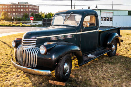 old vintage american automobile in Maineの写真素材