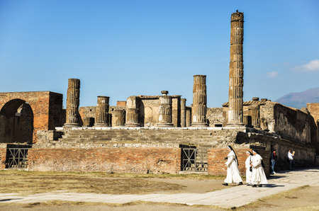 POMPEII - NOVEMBER 2: Roman archeologic ruins of the lost city of  Pompeii on November 2, 2014 in Pompeii,  Italyのeditorial素材
