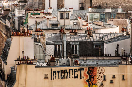 view of thousands roofs in the city of Paris, Franceのeditorial素材