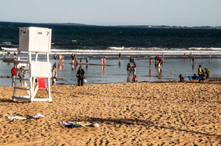 OLD ORCHARD BEACH - JULY 22: seascape on the Maine coastline on July 22, Old Orchard Beach, Maine 2012のeditorial素材