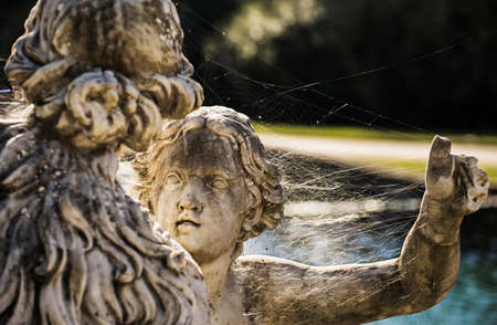 details of the fountain in the Royal Palace garden in Caserta, Italyのeditorial素材