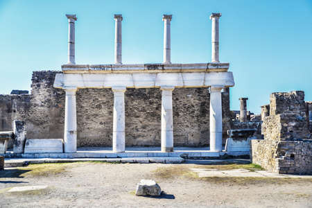 Roman archeologic ruins of the lost city of  Pompeii,  Italyの写真素材