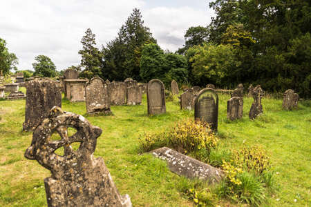 old historical cemetery in the churchyard in Corsham, UKのeditorial素材