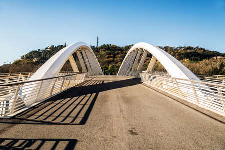 Ponte della Musica on the Tiber river in Rome, Italyの写真素材