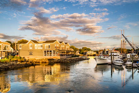 KENNEBUNKPORT - AUGUST 8: Nice view of the small harbour on August 8, 2015 in Kennebunkport, Maine, USAのeditorial素材