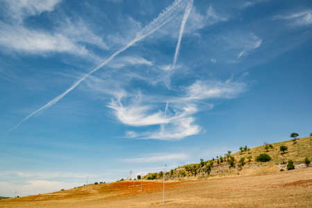 colored landscape in Basilicata in southern Italyの写真素材