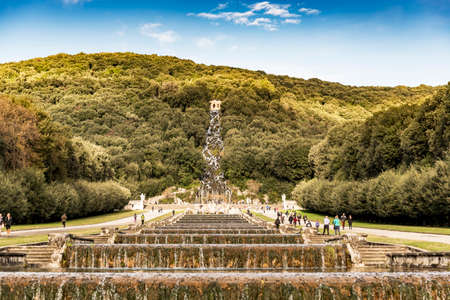 CASERTA - DECEMBER 7: the beautiful fountain in the Royal Palace garden on December 7, 2014 in Caserta, Italyのeditorial素材