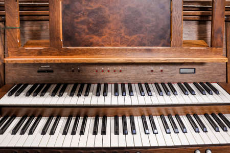 Close up view of a church pipe organ.の写真素材