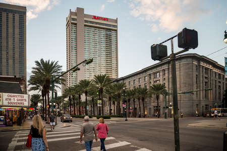 NEW ORLEANS - OCTOBER 10, 2016: view of the famous Canal Street on October 10, 2016 in New Orleans, LAのeditorial素材