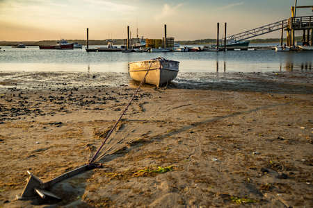 Boat resting in a nice beach in Maine, USAのeditorial素材