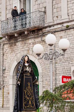BARILE, ITALY - APRIL 18, 2014: Easter Religious Procession, the Holy Friday on April 18, 2014 in Barile, Basilicata Italyのeditorial素材