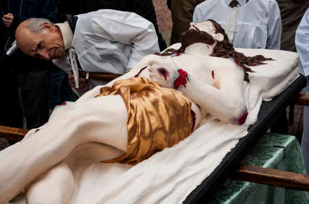 BARILE, ITALY - APRIL 18, 2014: Easter Religious Procession, the Holy Friday on April 18, 2014 in...