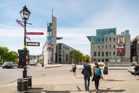 MONTREAL, CANADA - MAY 28: Pointe a Calliere museum of architecture and history on May 28, 2017 in Montreal, Canada.のeditorial素材