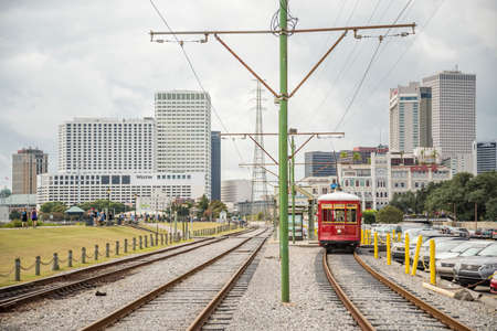NEW ORLEANS, USA - OCTOBER 18: New Orleans Streetcar Line, on October 18, 2016. Newly revamped after...