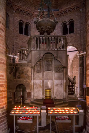 Interiors of Santo Stefano churches, called also the Seven Sisters in Bologna, Italyのeditorial素材