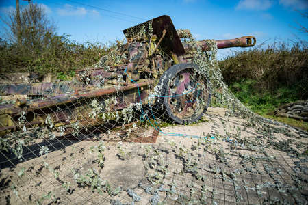 WWII German battery in Maisy, Normandy, France. Remains of D-Day invasion on June 6, 1944のeditorial素材