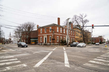NEWBURYPORT MA- FEBRUARY 4: street view of the old touristic town of Newburyport, on February 4,...