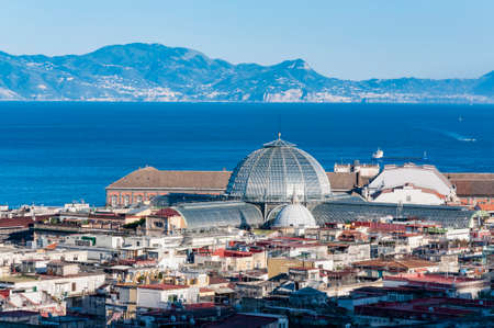 view of the roof of the city of Naples in Campania, Italyの写真素材