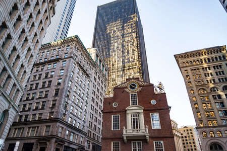 Boston Old State House building in Massachusetts USAのeditorial素材