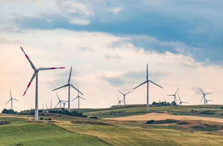 series of wind turbines on the italian landsdape