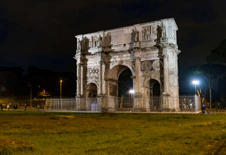 Roman Arch of Constantine in the city of Rome, Italyの写真素材