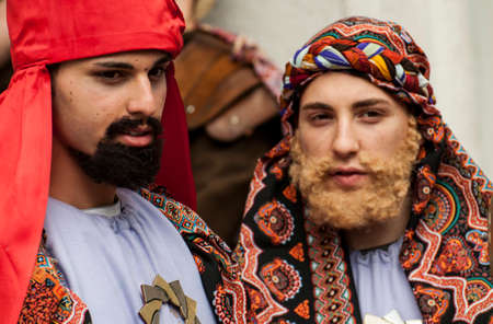 BARILE, ITALY - APRIL 18, 2014: Easter Religious Procession, the Holy Friday on April 18, 2014 in Barile, Basilicata Italyのeditorial素材