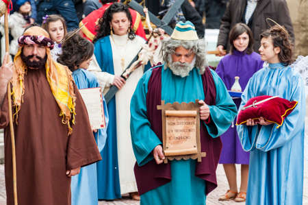 BARILE, ITALY - APRIL 18, 2014: Easter Religious Procession, the Holy Friday on April 18, 2014 in...