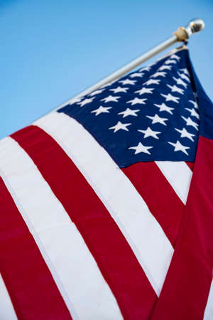 Closeup of ruffled American flag called also Stars and Stripes