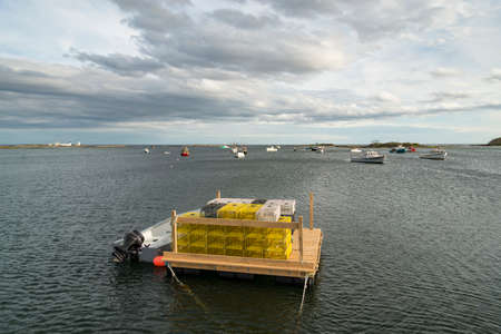 the view and the boats in Cape Porpoise, Maine USAのeditorial素材