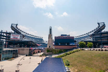 FOXBORO, MA - AUGUST 4: Gillette Stadium, home of the New England Patriots on August 4, 2012. It is located 21 miles southwest of Boston and 20 miles from Providence, Rhode Island.のeditorial素材