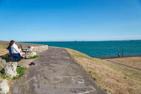 PORTSMOUTH, UK - JULY 19, 2015: The Millennium Walk in Old Portsmouth UK