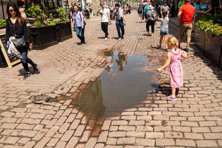 MONTREAL, QUEBEC CANADA - MAY 28, 2017: street life in downtown Montreal, Quebec Canada