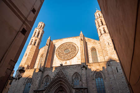 Barcelona - gothic cathedral Santa Maria del mar, Spainの写真素材