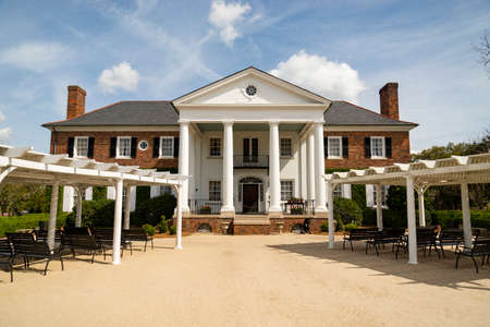 CHARLESTON SC - MARCH 30, 2019: Boone Hall Plantation, old traditional farmhouse near Charleston in...