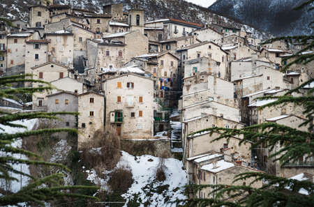 the view of the old village Scanno in Abruzzi region, Italy