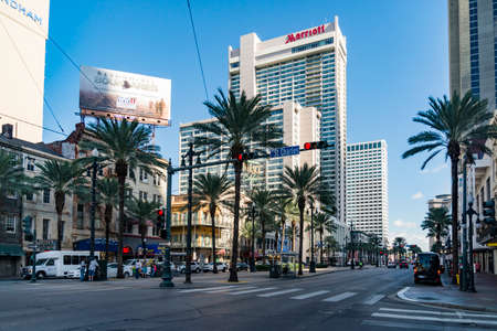 Canal Street in New Orleans, Louisiana United Statesのeditorial素材