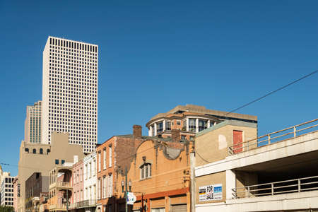 NEW ORLEANS, USA - OCTOBER 17: New Orleans residential district, with downtown on the background on...
