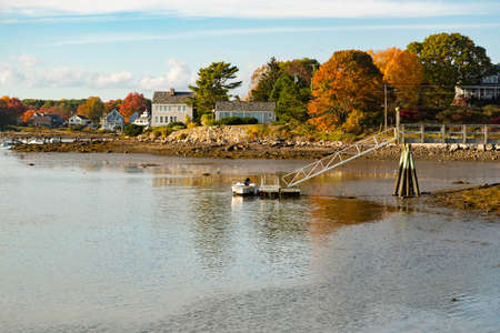 View of Camp Ellis during the fall, Maine Usa