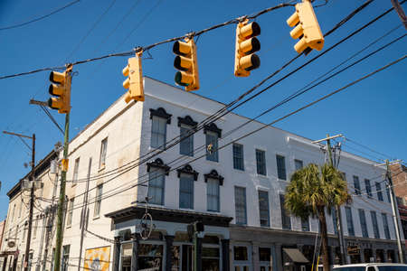 The historic Charleston City Market. As one of the nations oldest public markets, visitors find more than 300 entrepreneurs.のeditorial素材