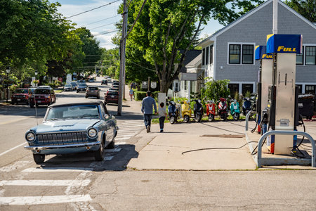 KENNEBUNK, ME - JUNE 10, 2021: Historic New England scenery in Kennebunk Maine, United Statesのeditorial素材