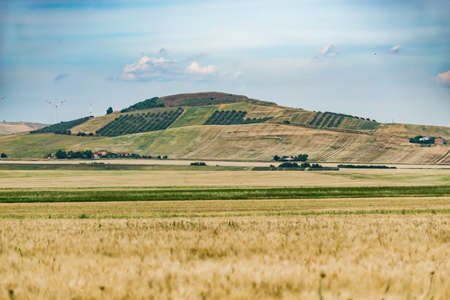 colored landscape in southern Italy during the spring time