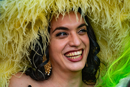 Some participants in Gay Pride every year brings together thousands of gay people and not to claim the rights to sexual freedom and against homophobia.のeditorial素材